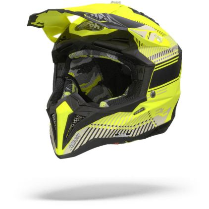 Airoh Aviator 3 Wave Flat Geel Crosshelm - Chromeburner