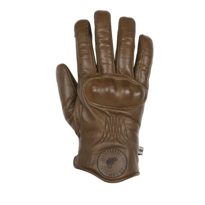 Helstons Snow Hiver Leather Brown Motorcycle Gloves