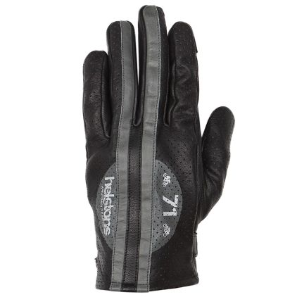 Helstons Record Air Ete Leather Black Grey Gloves