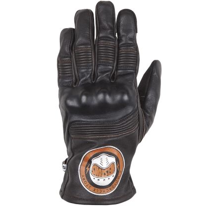 Helstons Piste Summer Leather Brown Black Gloves