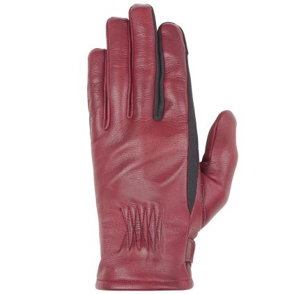 Helstons Candy Summer Leather Burgundy Grey Gloves