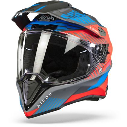 Airoh Commander Boost Rood Mat Blauw Adventure Helm