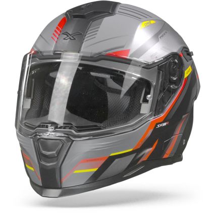 Nexx SX.100R Gridline Grijs Rood Mat Integraalhelm