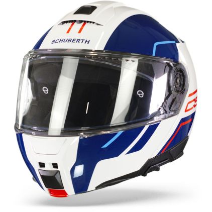 Schuberth C5 Master Wit Blauw Systeemhelm