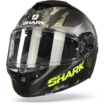 Shark Spartan GT Carbon Urikan Mat Carbon Antraciet Geel DAY Integraalhelm
