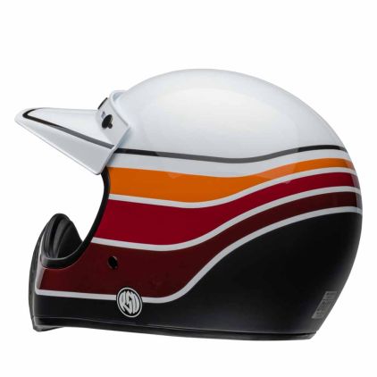 Bell Moto-3 RSD Saddleback Satin Glanzend Wit Zwart Integraalhelm