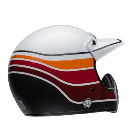 Bell Moto-3 RSD Saddleback Satin Glanzend Wit Zwart Integraalhelm