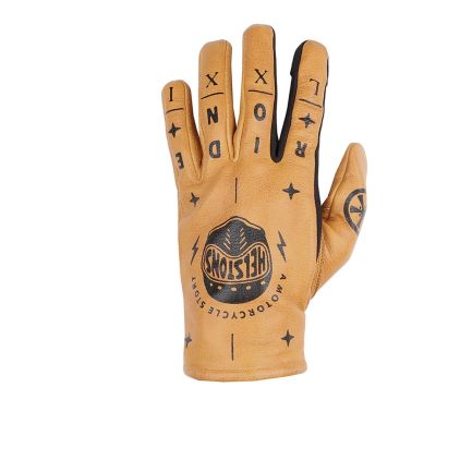 Helstons Kustom Summer Leather Gold Gloves