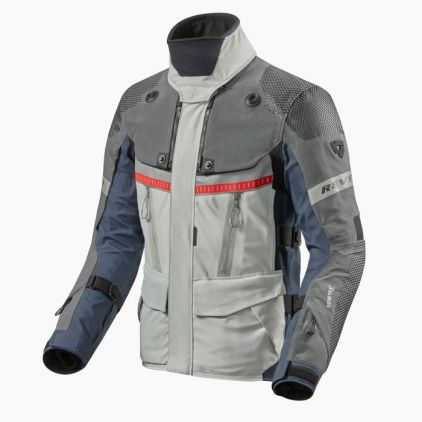 REV'IT! Dominator 3 GTX Silver Blue Motorcycle Jacket