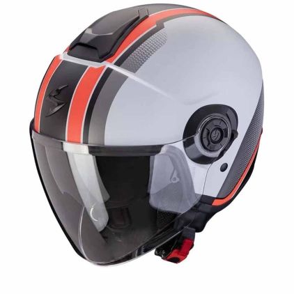 Scorpion Exo-City II Vel Matt Grijs Rood Jet Helm