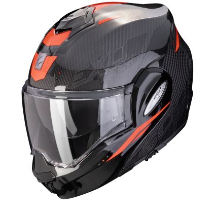 Scorpion Exo-Tech Evo Carbon Rover Zwart Rood Systeemhelm