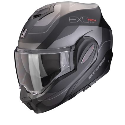 Scorpion Exo-Tech Evo Pro Commuta Matt Zwart-Zilver Systeemhelm