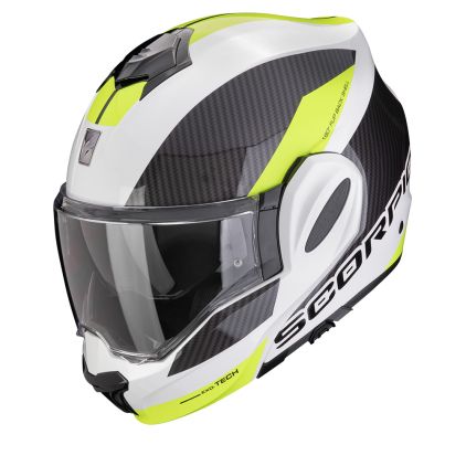 Scorpion Exo-Tech Evo Team Wit-Neon Geel Systeemhelm