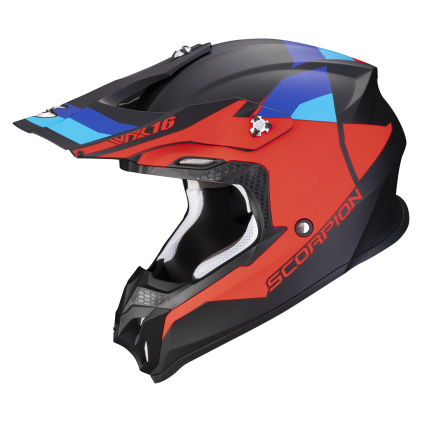Scorpion Vx-16 Evo Air Spectrum Matt Black-Red-Blue Offroad Helmet