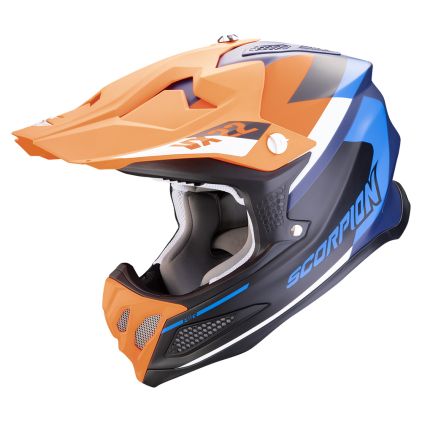 Scorpion VX-22 Air Beta Blauw Matt Oranje Offroad Helm