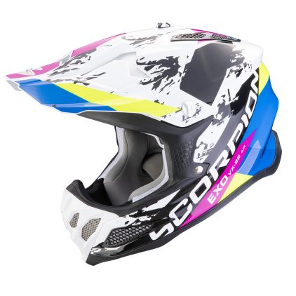 Scorpion VX-22 Air CX Wit Zwart Blauw Offroad Helm