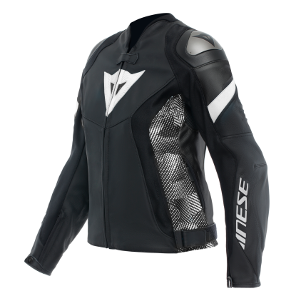 Dainese Avro 5 WMN Leren Motorjas Zwart Zwart Wit