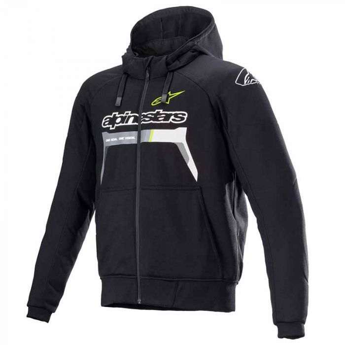 Alpinestars Chrome Ignition Hoodie Black Yellow Fluo - Chromeburner