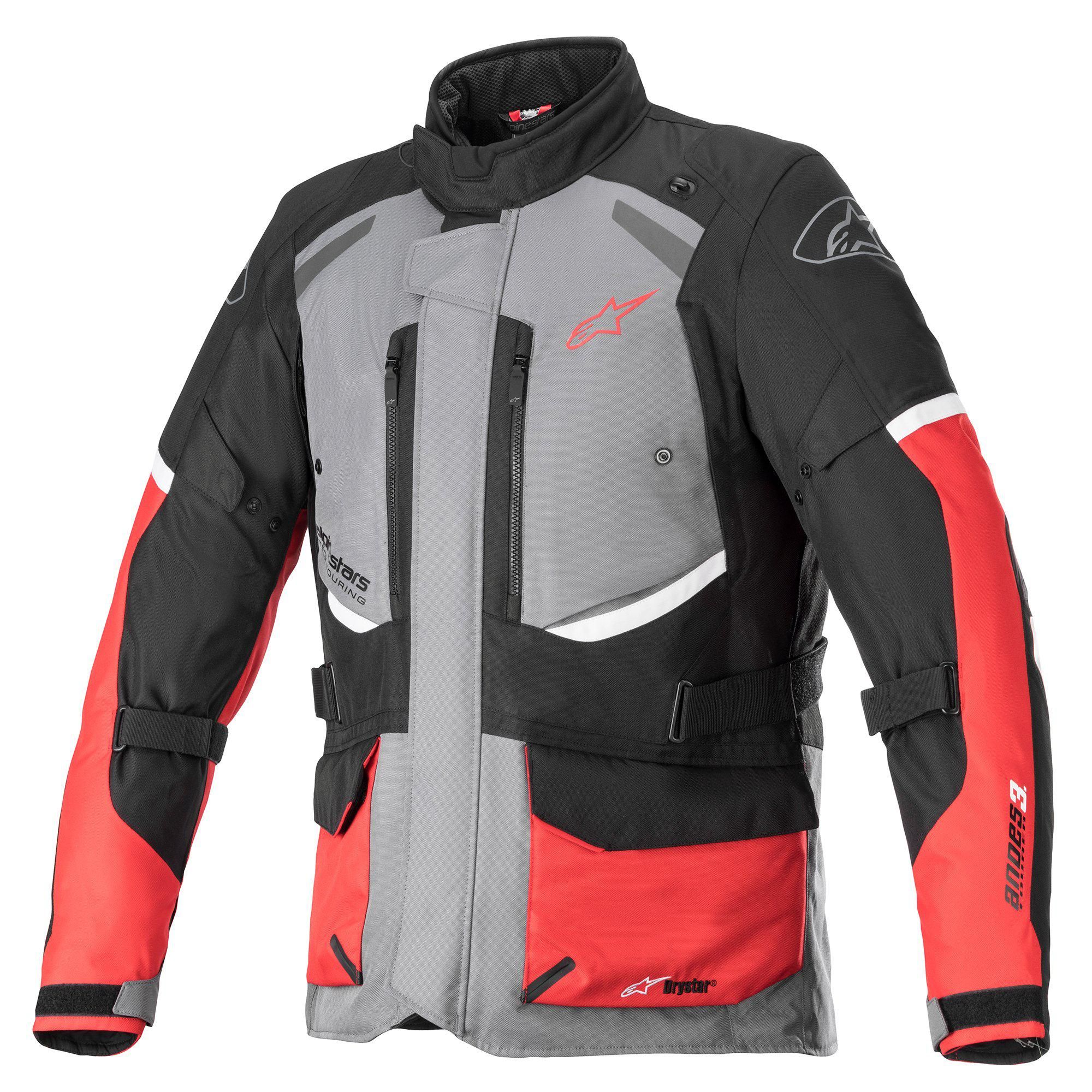 Alpinestars Andes V3 Drystar Jacket Dark Gray Black Bright Red
