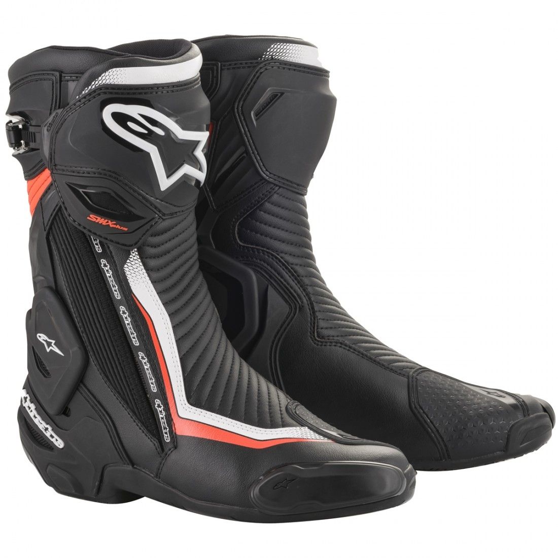 Alpinestars SMX Plus V2 バイクブーツ EUR41 Alpinestars SMX Plus V2 Zwart Wit Rood Fluo Motorlaarzen