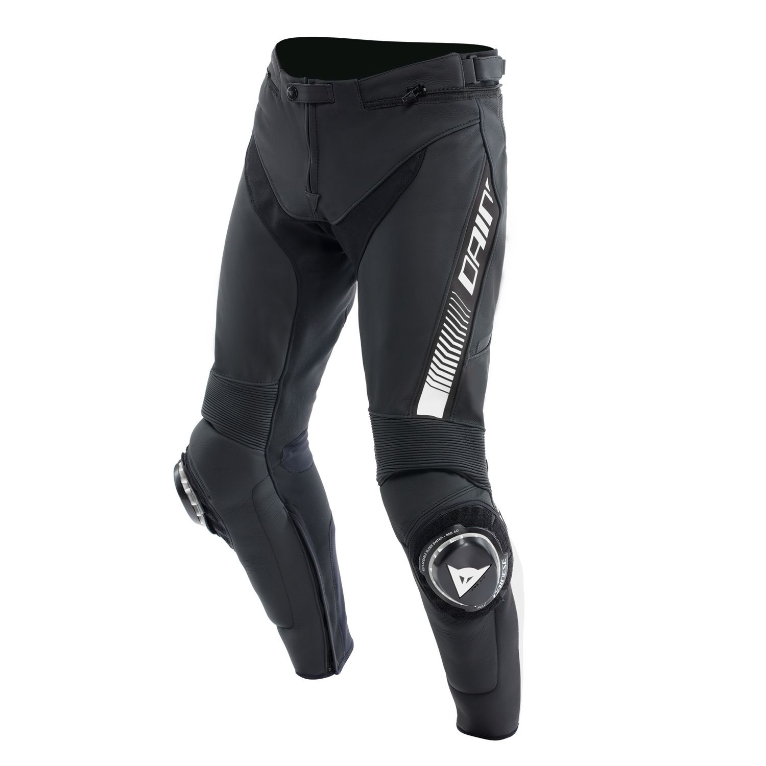 Dainese Super Speed Leather Pants Black White - Chromeburner