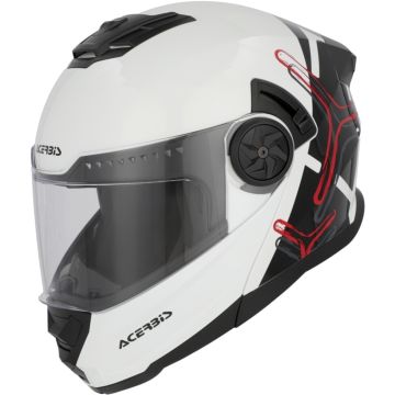 Acerbis Rider Graphic White Black Flip Up Helmet