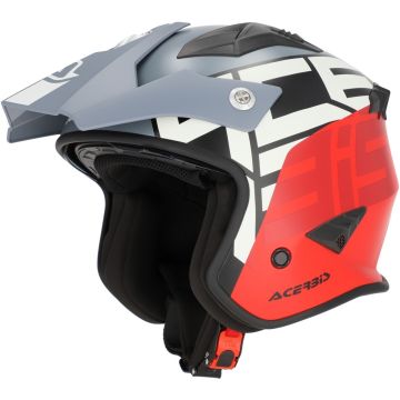 Acerbis Jet Aria Graphic Grey Matt Red Jet Helmet