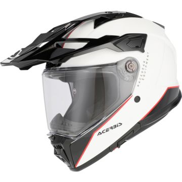 Acerbis Attack Logo Wit Zwart Rood Adventure Integraalhelm
