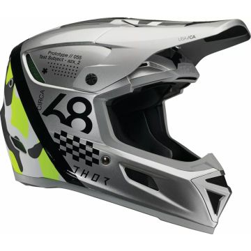 Thor Reflex Riot Geel Zwart Zilver Crosshelm