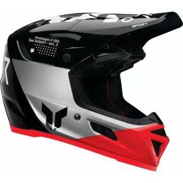 Thor Reflex Strike Zwart Grijs Rood Crosshelm