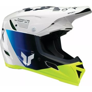Thor Reflex Strike Wit Blauw Neon Crosshelm