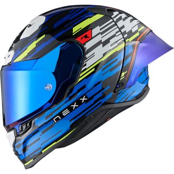 Nexx X.R3R Glitch Racer Blauw Geel Integraalhelm