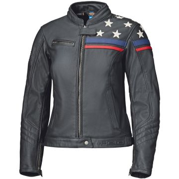 Held Midway Dames Zwart Wit Leren Motorjas