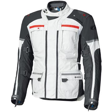 Held Carese Evo GTX Lichtgrijs Rood Textiele Motorjas