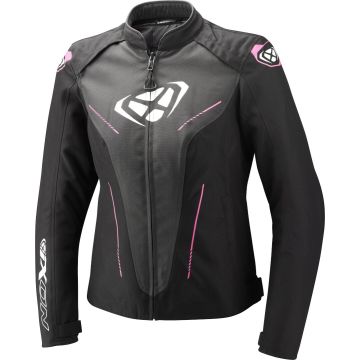 Ixon Prodigy Lady Zwart Antraciet Br.Pink Waterdichte Textiele Motorjas