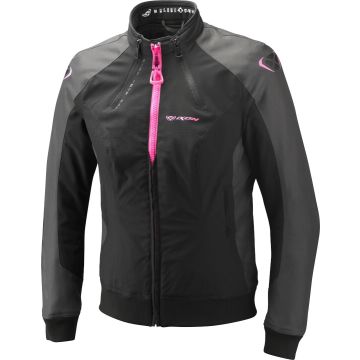 Ixon Siwa Lady Zwart Antraciet Br.Pink Waterdichte Textiele Motorjas