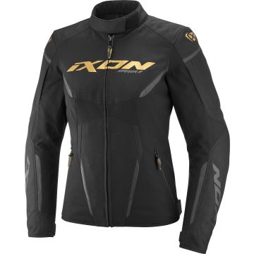 Ixon Striker 2 Lady Zwart Goud Waterdichte Textiele Motorjas
