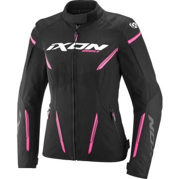 Ixon Striker 2 Lady Zwart Bright Roze Waterdichte Textiele Motorjas