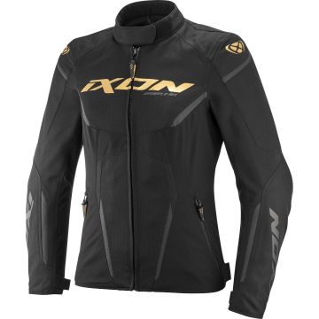 Ixon Striker 2 Air WP L Zwart Goud Waterdichte Dames Textiele Motorjas
