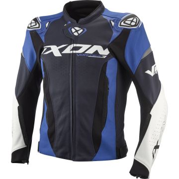Ixon Vortex 3 JKT Blauw Wit Leren Motorjas