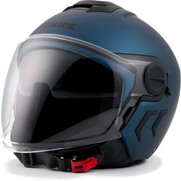 Blauer Demi Jet DJ-01 Monocolor Mat Blauw Jethelm