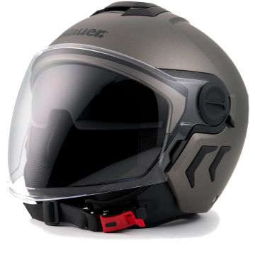 Blauer Demi Jet DJ-01 Monocolor Mat Grijs Jethelm