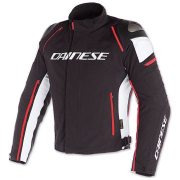 Dainese Racing 3 D-Dry Jas Zwart Wit Fluo Rood   