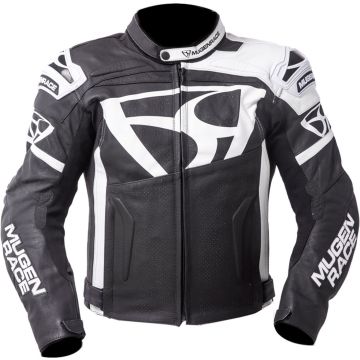 MUGENRACE Aggressore Black White Leather Jacket MUGENRACE Aggressore Black White Leather Jacket