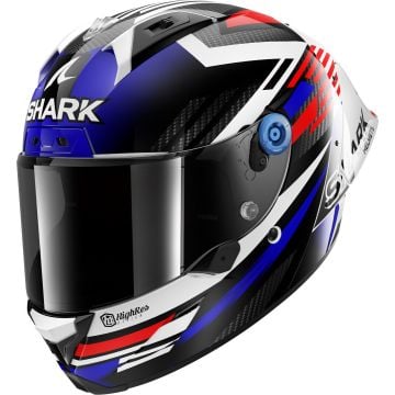SHARK Aeron-GP FIM Racing #1 Firstlap Carbon Blauw Rood DBR