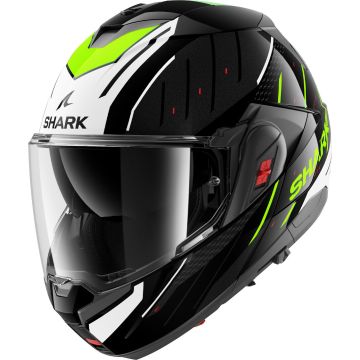SHARK Oxo Rydger Zwart Wit Yellow KWY Systeemhelm
