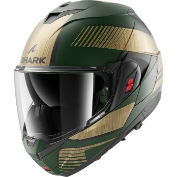 SHARK Oxo Sikter Mat Groen Chrome Goud GUQ Systeemhelm