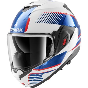 SHARK Oxo Sikter Wit Chrome Blauw WUB Systeemhelm