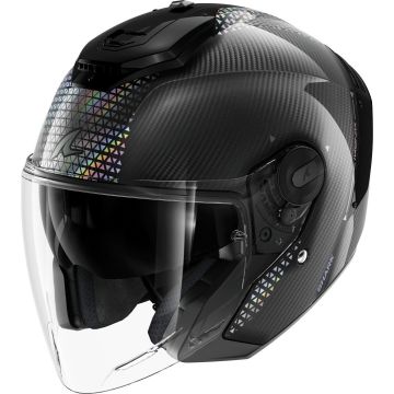 Shark RS Jet Carbon Ikonik Zwart Zilver Jethelm