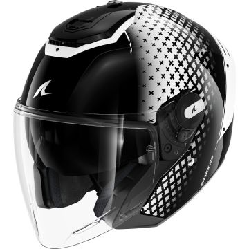 Shark RS Jet Stride Zwart Wit Jethelm